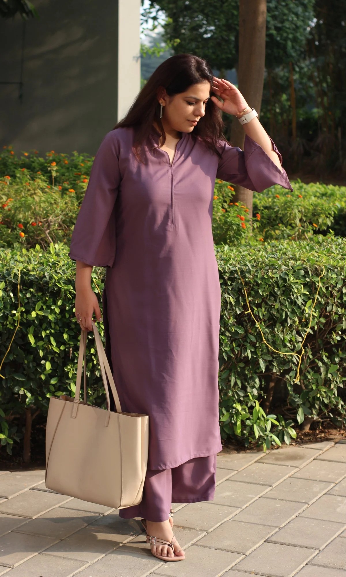 Matte Purple Collared Coord - Image 5