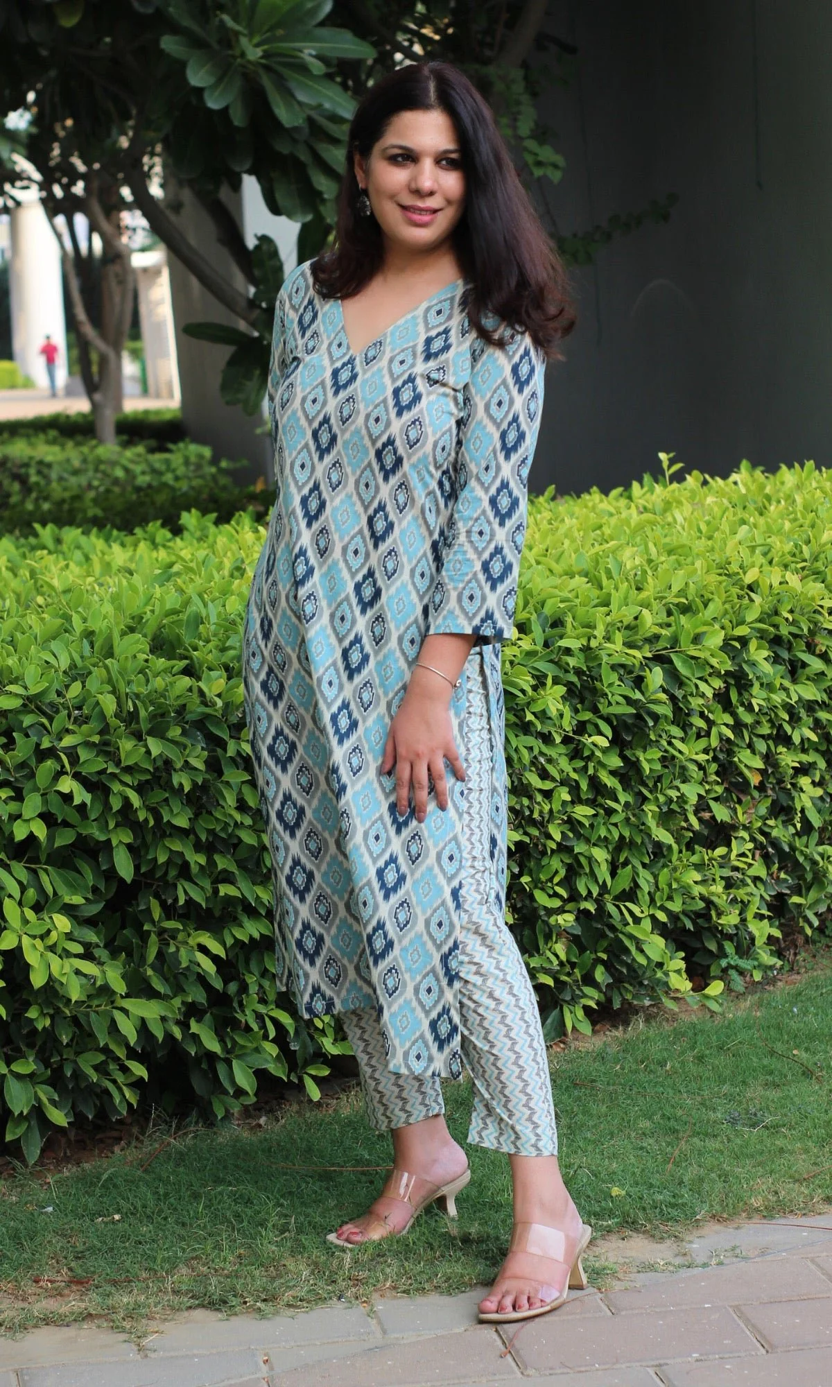 Cotton Block Print Blue Kurta and Pants - Image 6