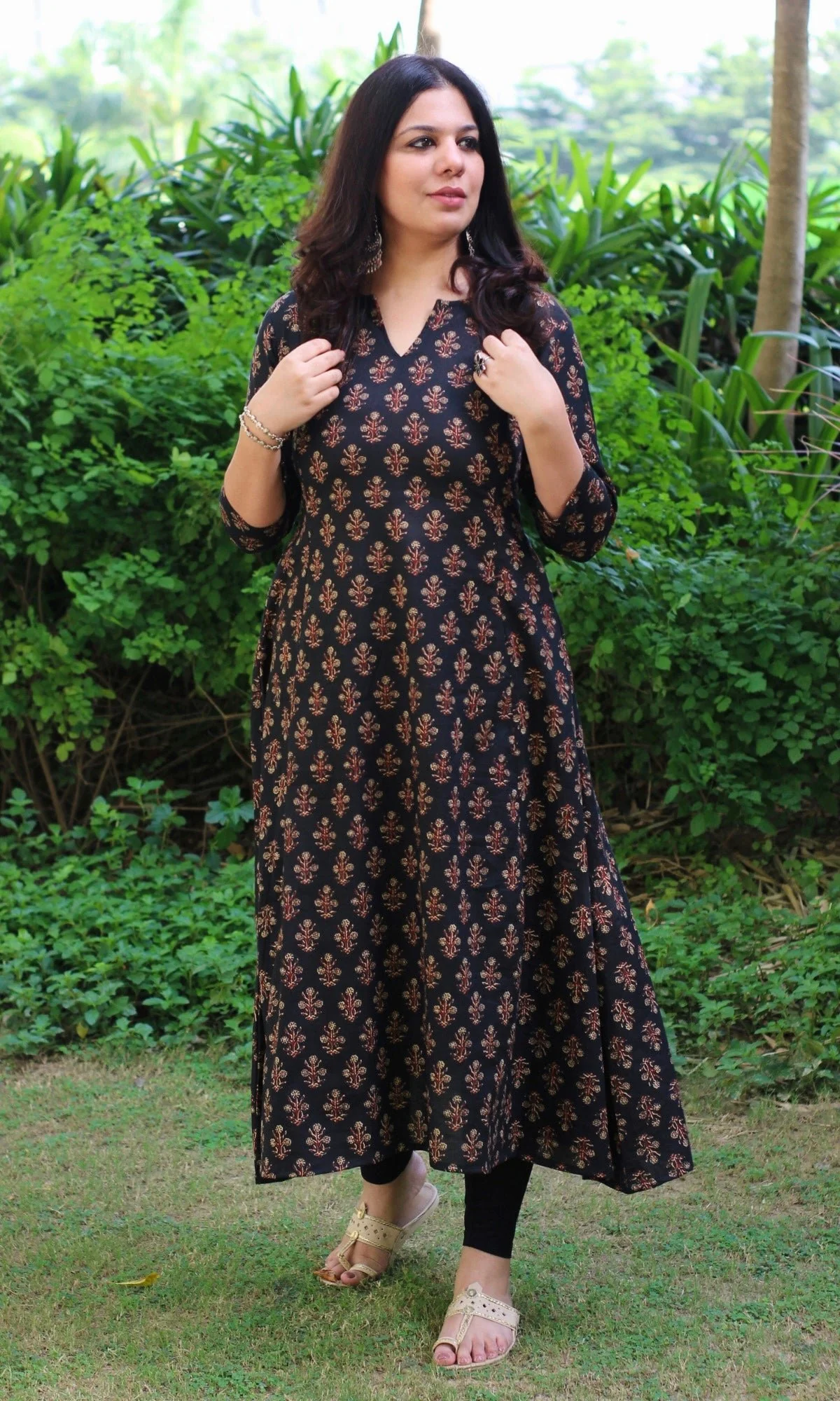 Cotton Black Kali Kurta - Image 6