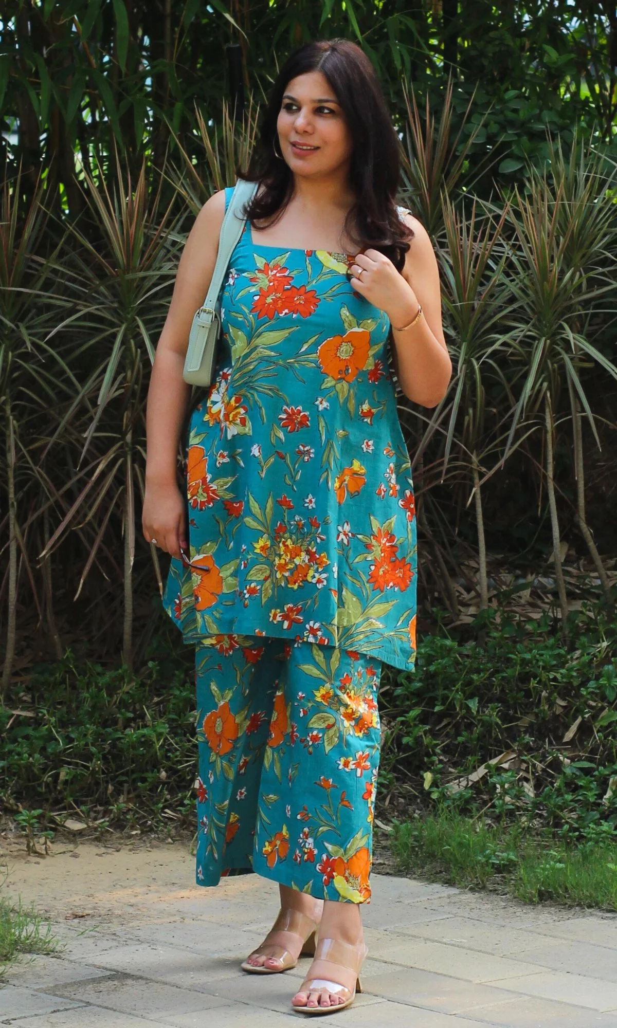 Cotton Block Print Green Coord Set - Image 3