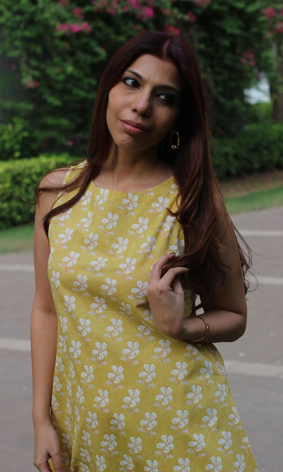 Cotton Boat Neck Yellow and White Coord Set - Image 3