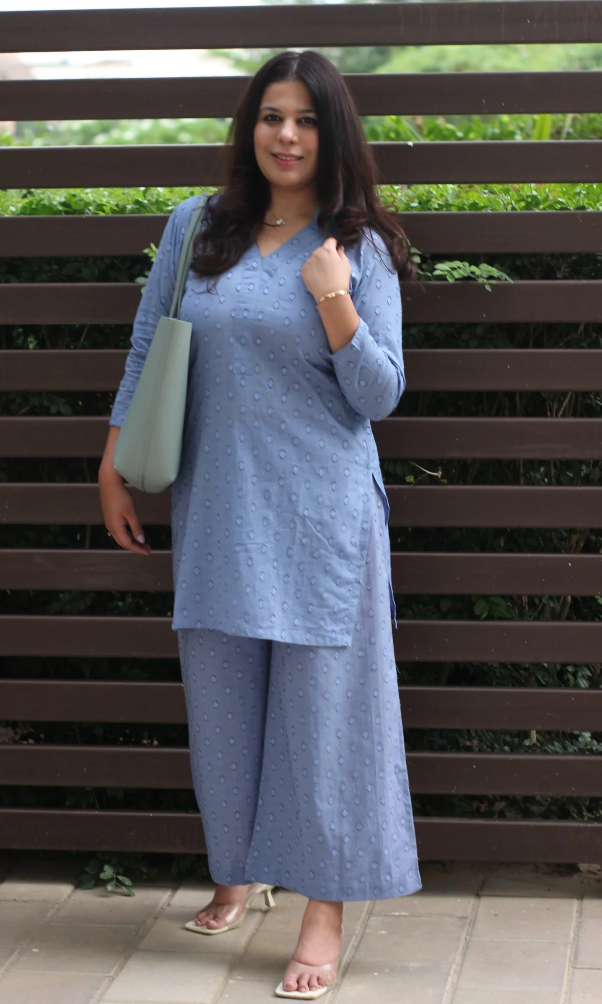 Cotton Dobby Blue Coord Set - Image 4