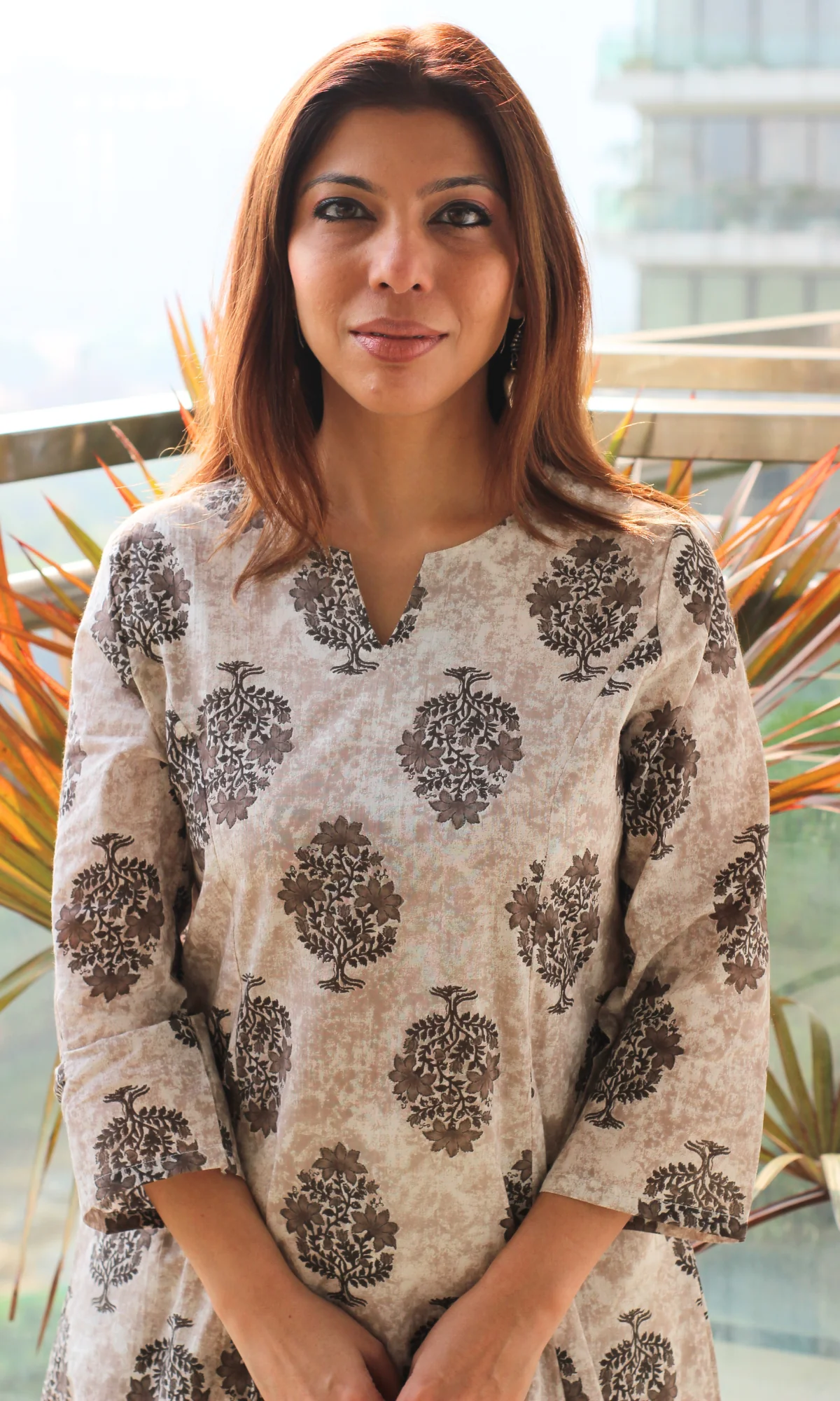Cotton Earthy Brown Kali Kurta - Image 3