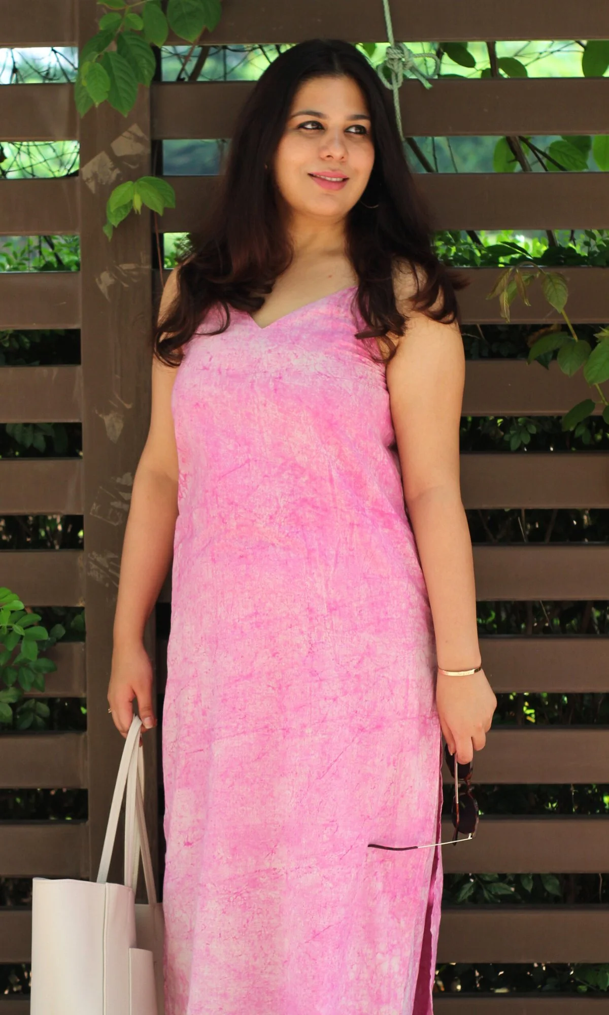 Cotton Gradient Handprinted Pink Coord Set - Image 4