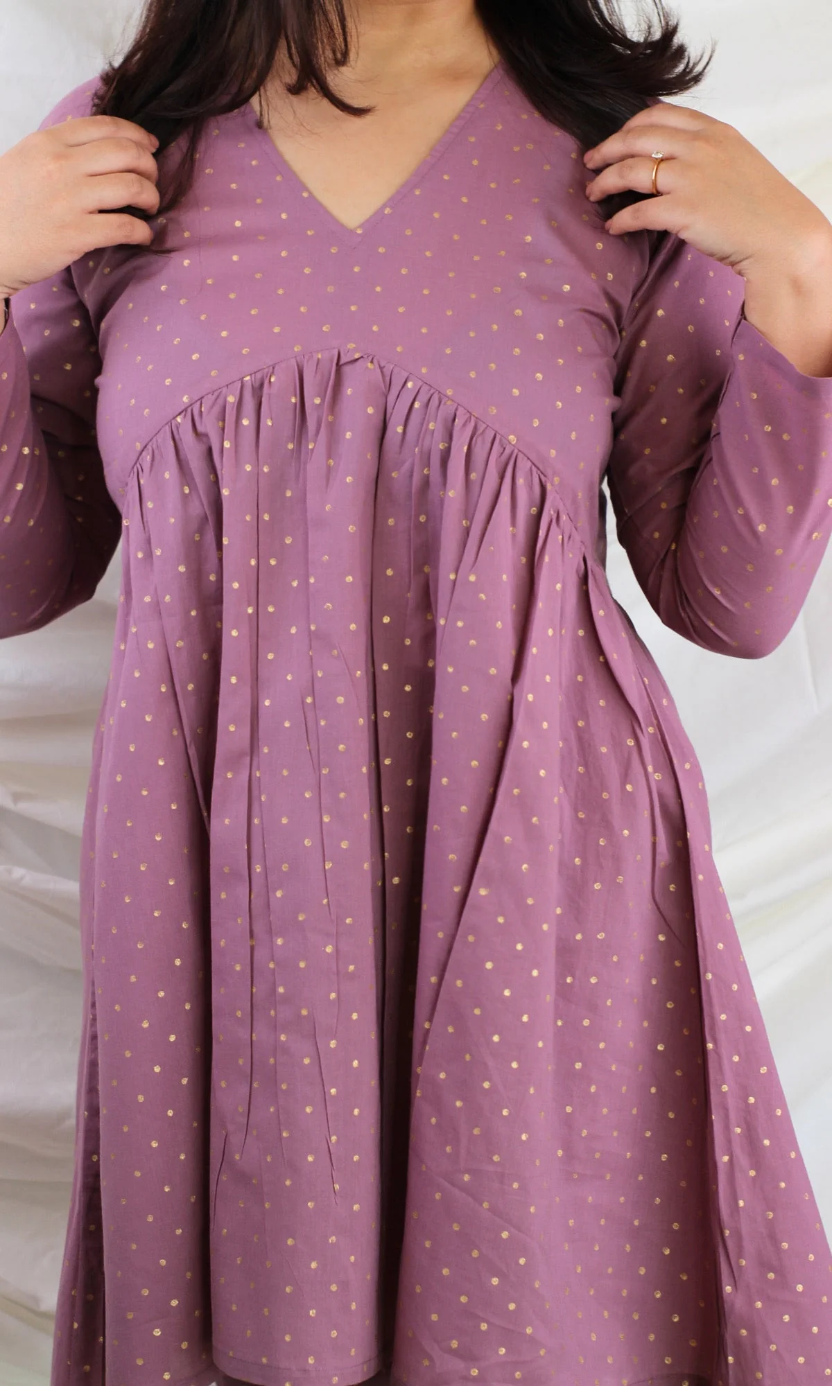 Cotton Handblock Purple Coord Set - Image 5
