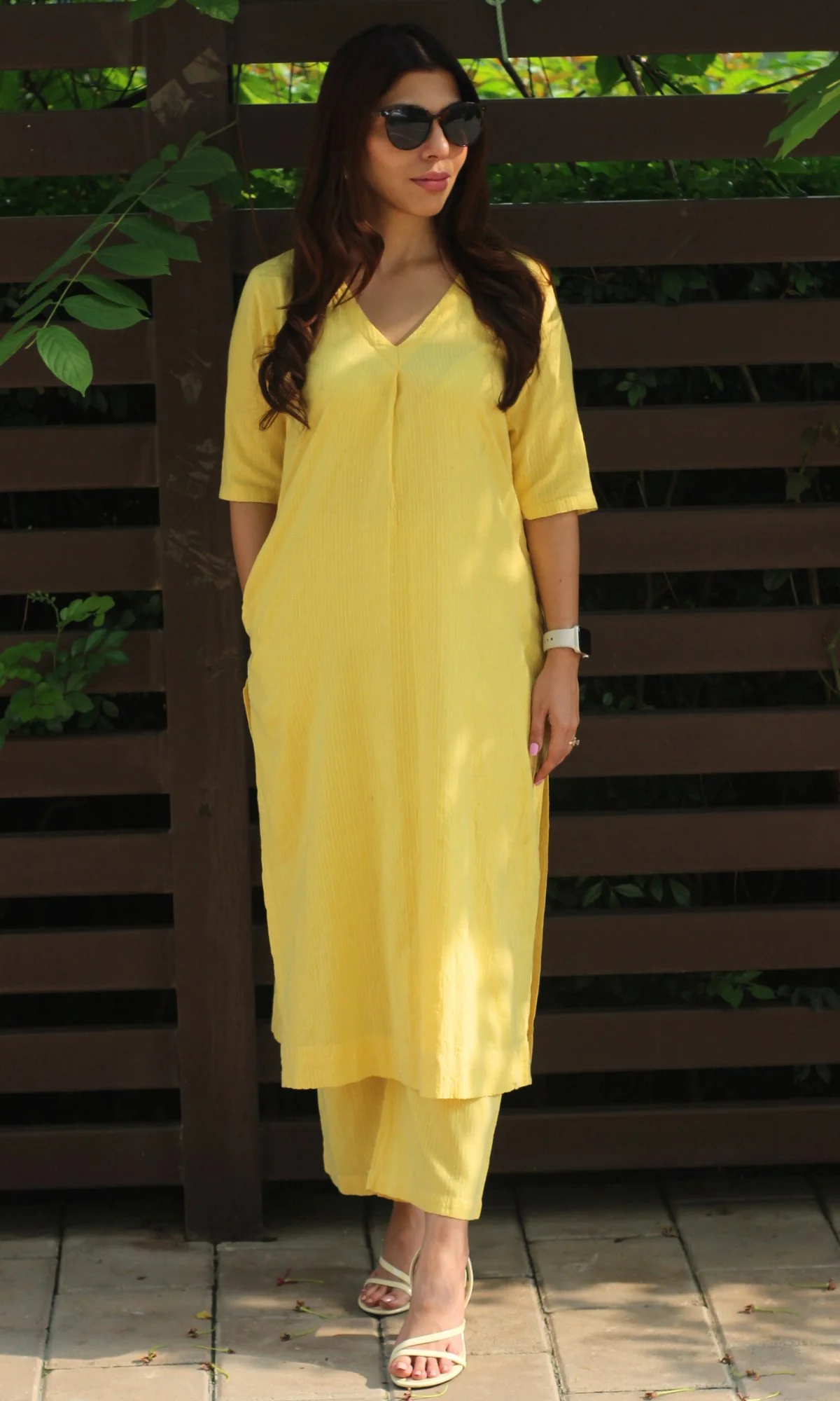 Cotton Kantha Lemon Coord Set - Image 6