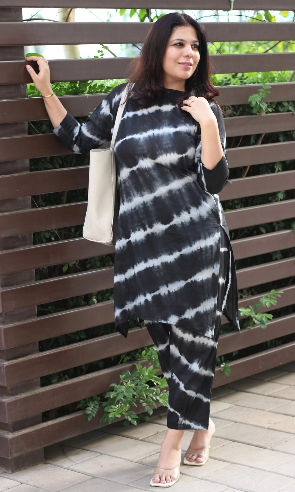 Cotton Mul Tie and Dye Black Coord Set - Image 4