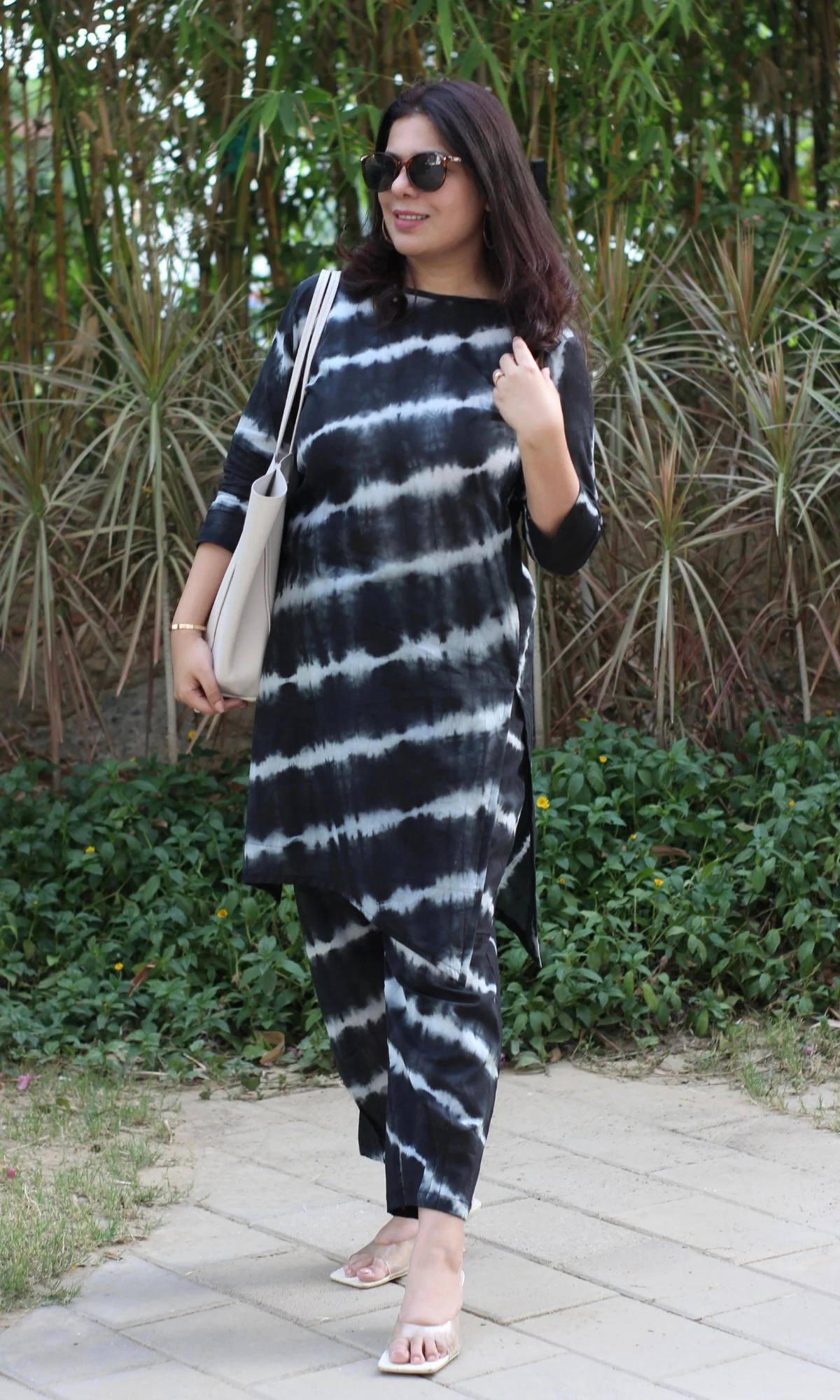 Cotton Mul Tie and Dye Black Coord Set - Image 6