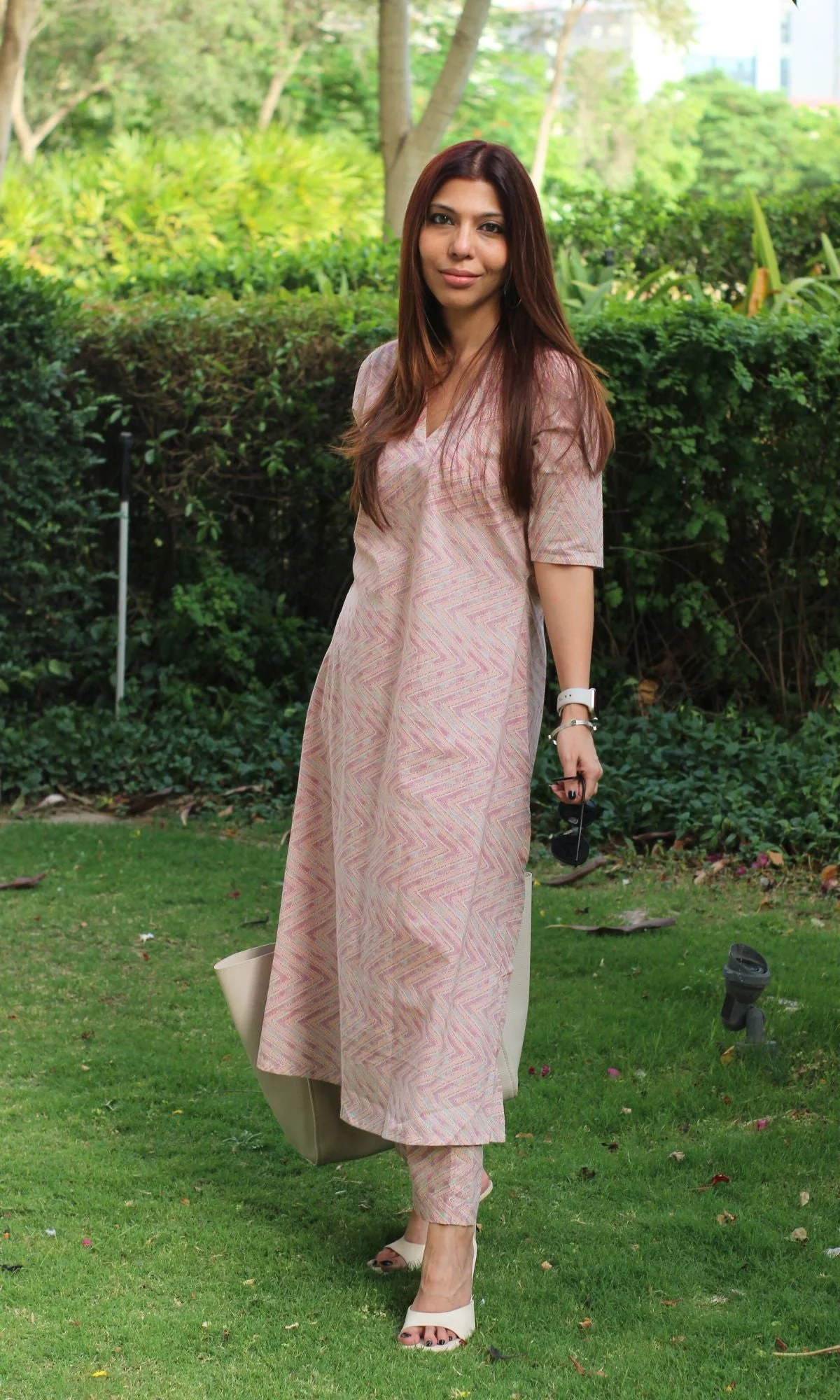 Cotton Pink Zig Zag Print Coord Set - Image 5