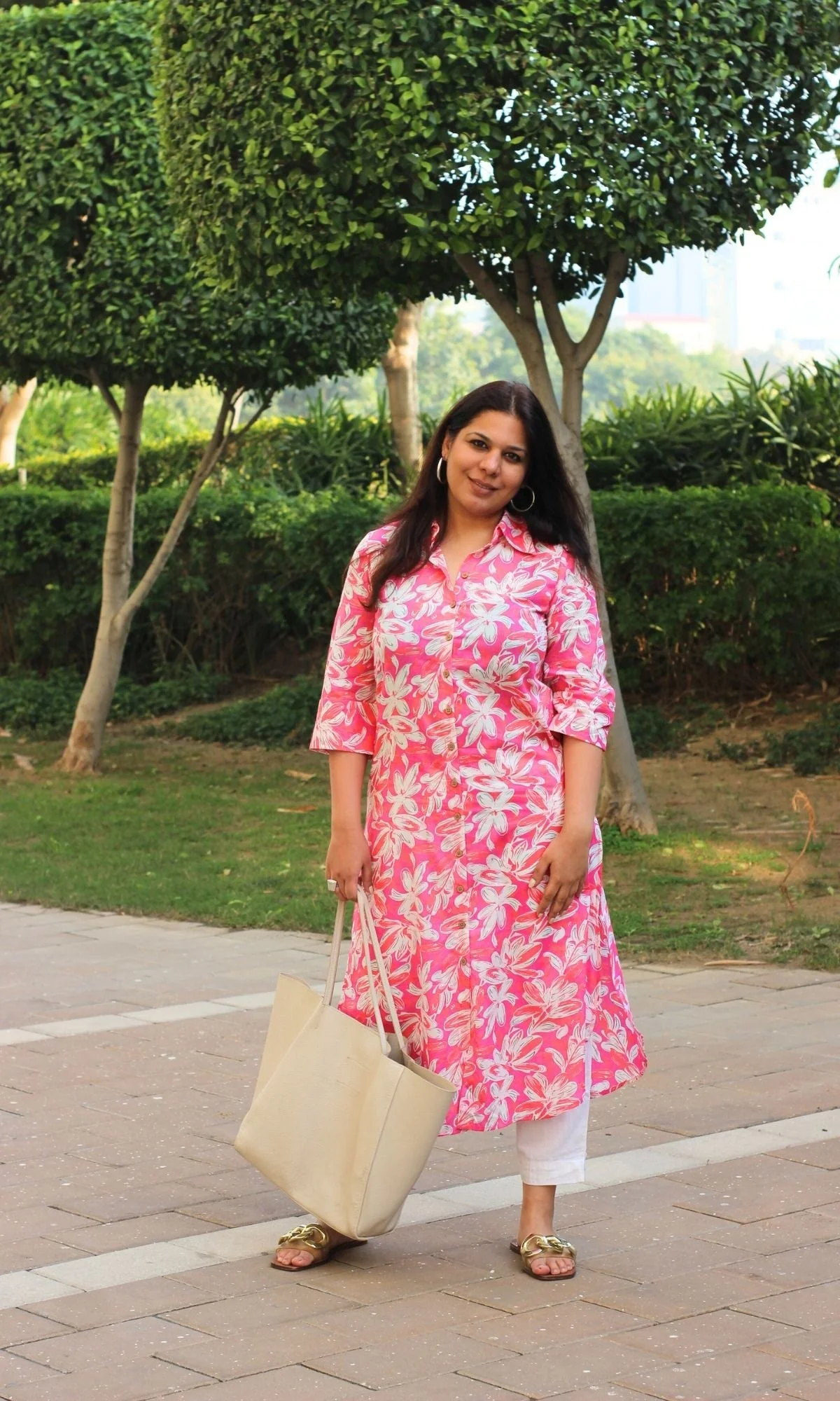 Pink Floral Long Shirt - Image 5