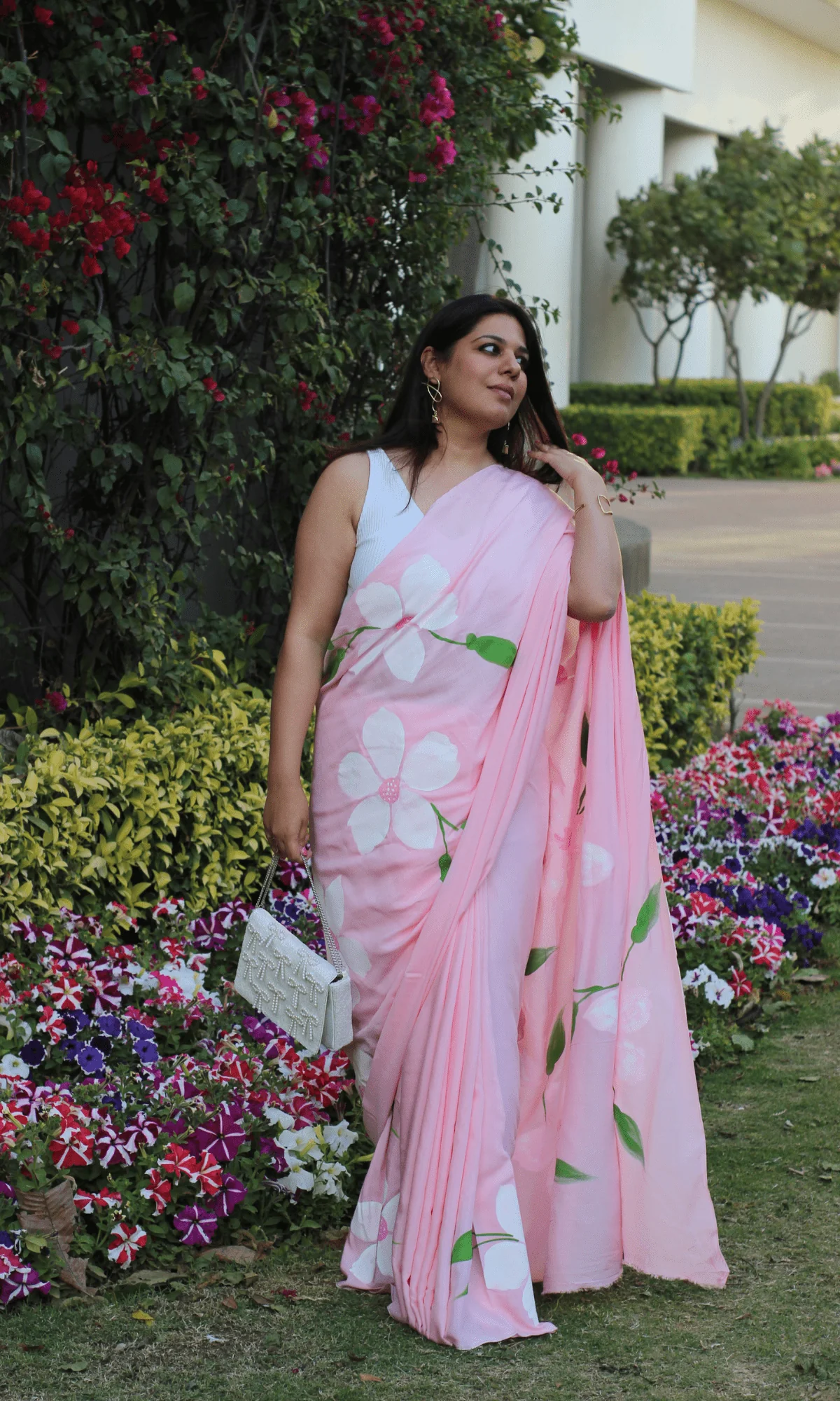 Princess Belle Muslin Silk Handbrush Painted Saree - Image 5
